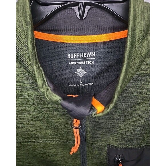 Ruff Hewn Adventure Tech Long Sleeve Shirt, Outdoor ¼ Zip Sz Large, Hunter Green - Picture 4 of 8